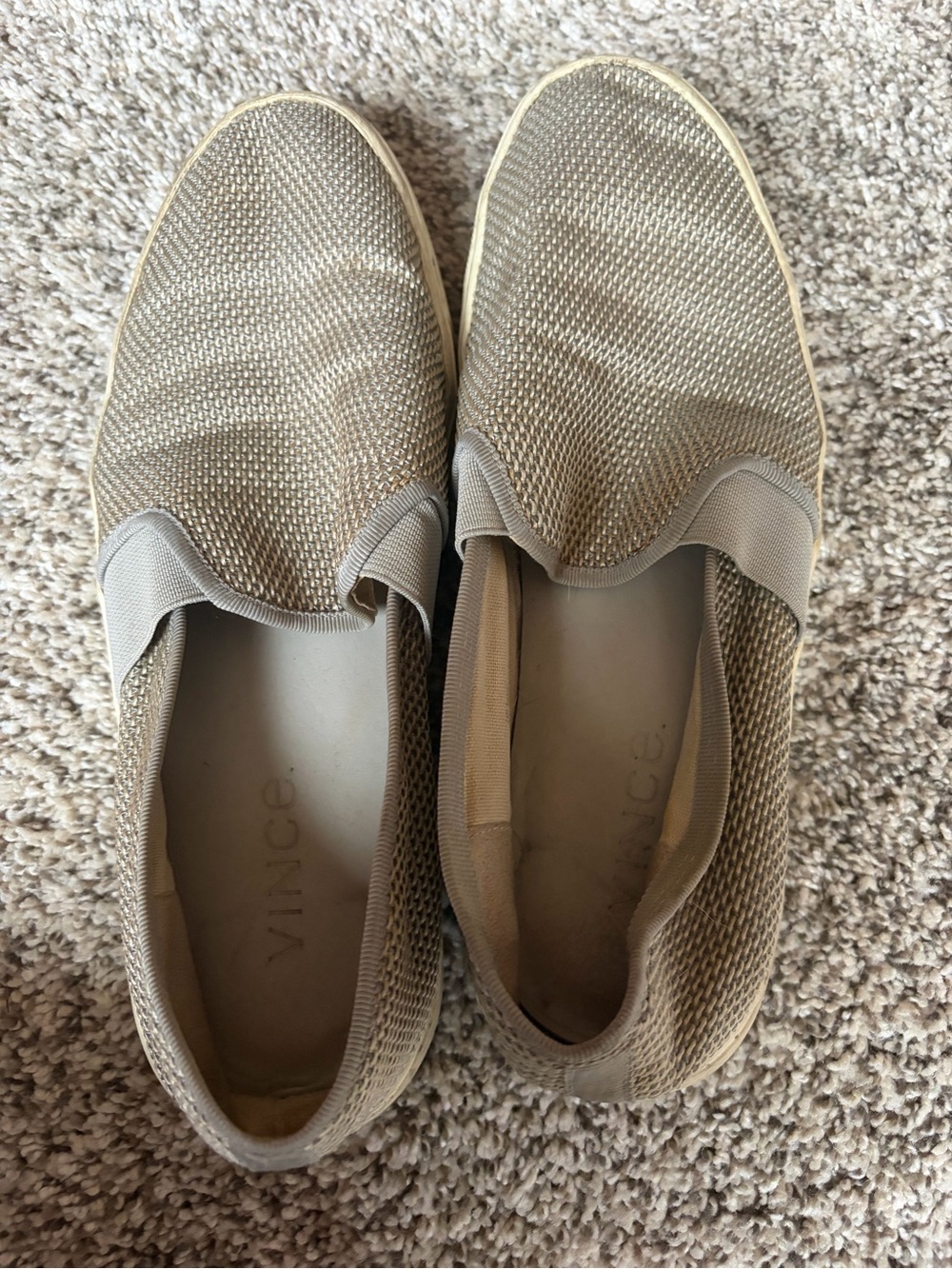 Vince Slip-On Mesh Flats in Taupe Beige